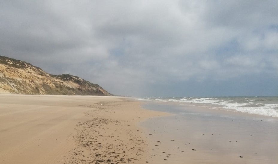 Imagen de la playa donde han aparecido las manchas de hidrocarburo. 
